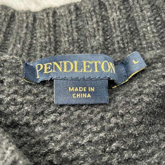 Pendleton Sweater Women Large Tight Knit Thick Heavy Black Winter Minimalist - Picture 4 of 5